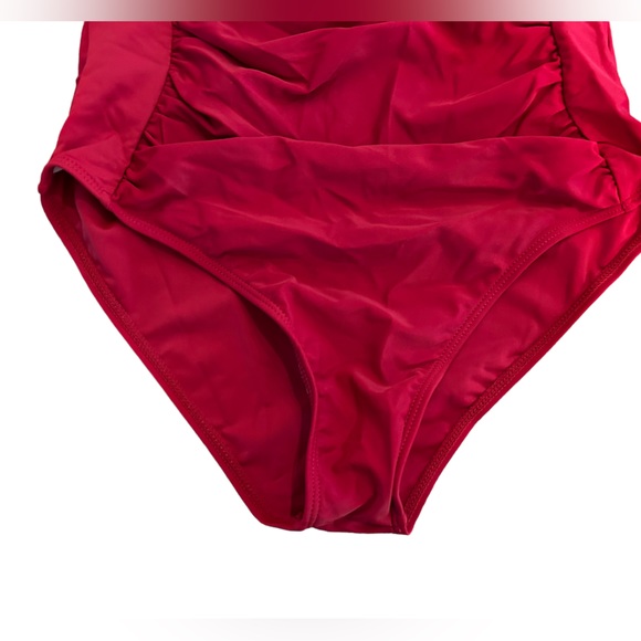 Miranda Lambert halter style RED crimson vintage retro one piece swimsuit NWT - Picture 8 of 11